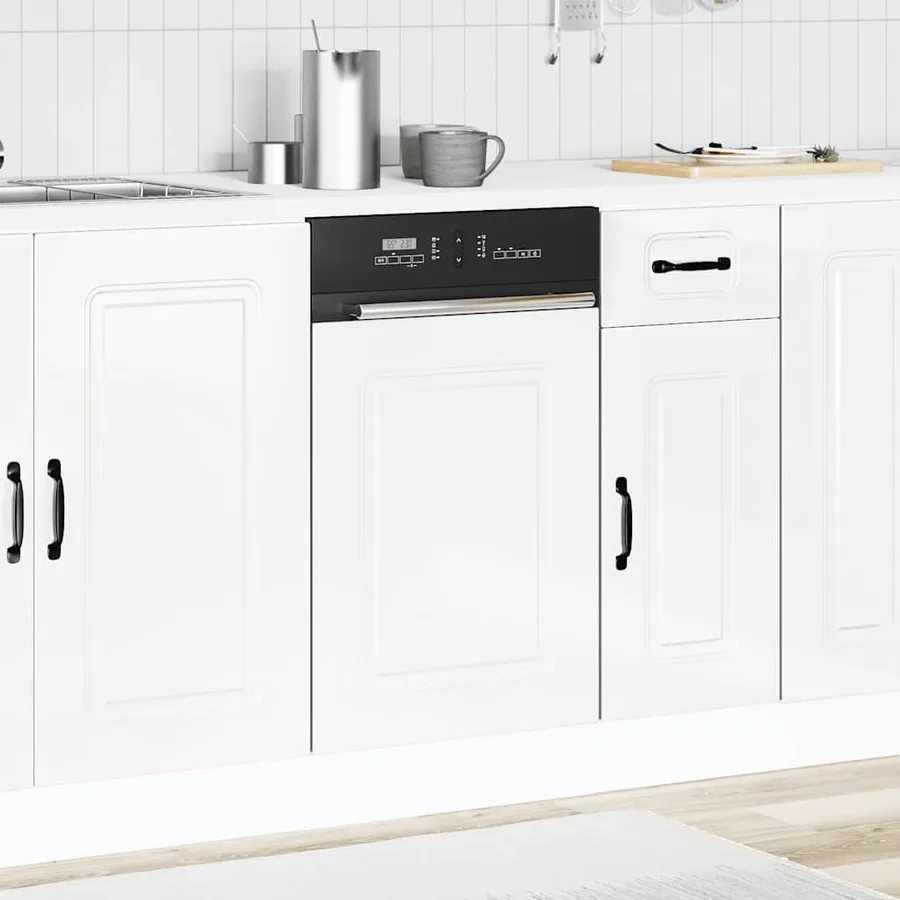 Panneau de lave-vaisselle Kalmar blanc brillant 45x1,5x57 cm - 4