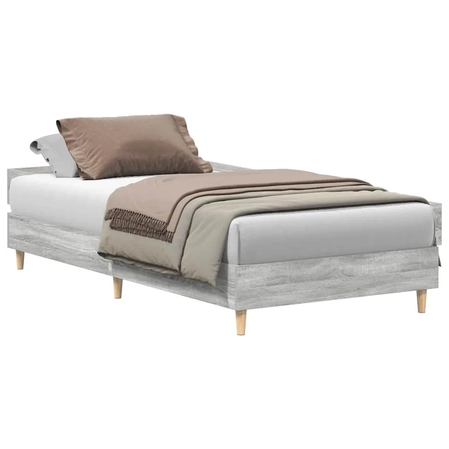 Cadre de lit sans matelas sonoma gris 100x200 cm - 2