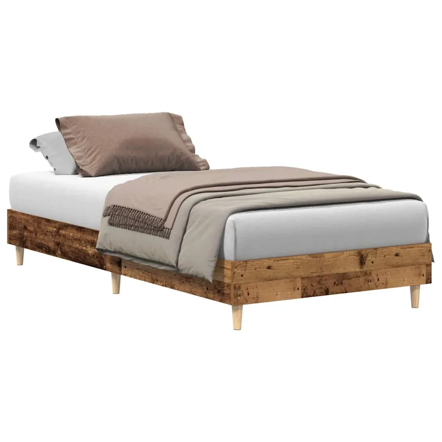 Cadre de lit sans matelas vieux bois 100x200 cm bois ingénierie - 2