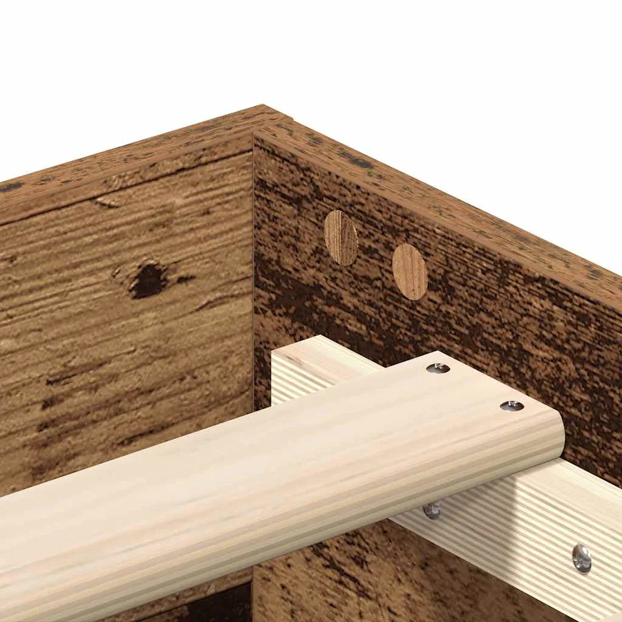 Cadre de lit sans matelas vieux bois 100x200 cm bois ingénierie - 8
