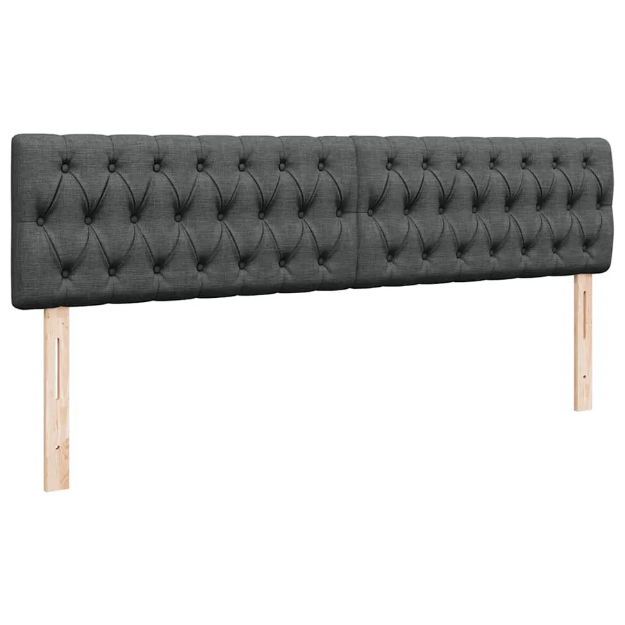 Cadre de lit ottoman avec matelas gris foncé 200x200cm tissu - 13