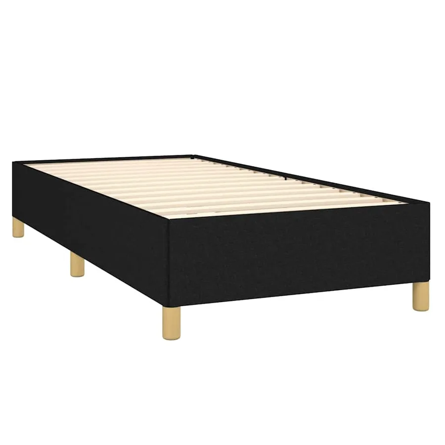 Sommier à lattes de lit avec matelas Noir 90x200 cm Tissu - 4