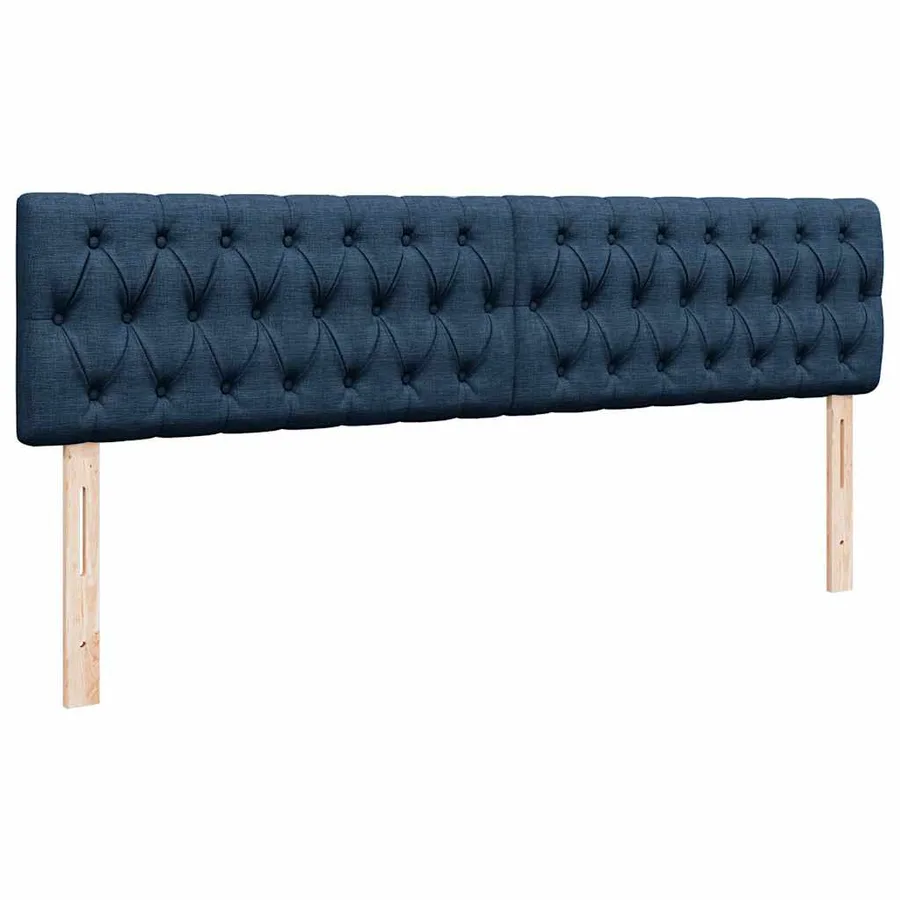 Cadre de lit ottoman avec matelas bleu 200x200cm tissu - 13