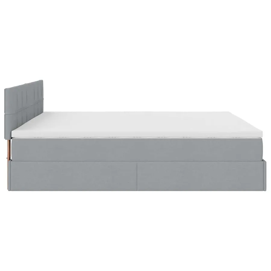 Lit ottoman avec matelas et LED Gris clair 180x200 cm tissu - 11