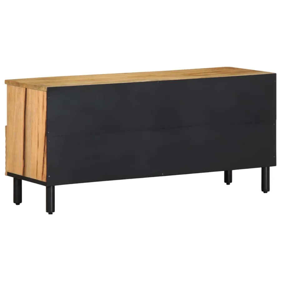 Meuble TV marron 100x33x46 cm bois massif de manguier - 5