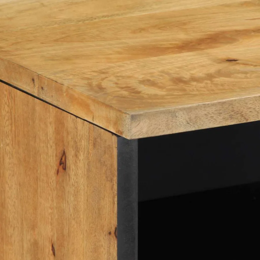 Meuble TV marron 100x33x46 cm bois massif de manguier - 6