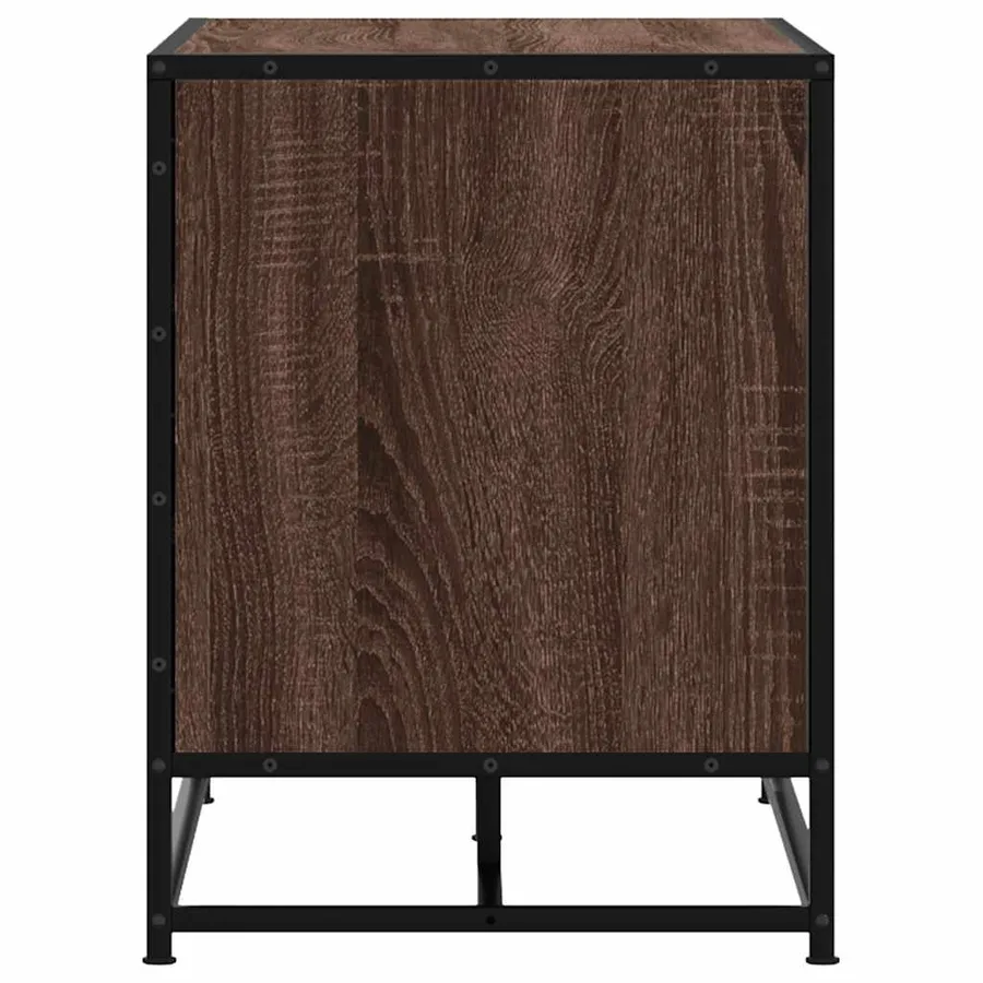 Banc à chaussures chêne marron bois d'ingénierie et métal - 5