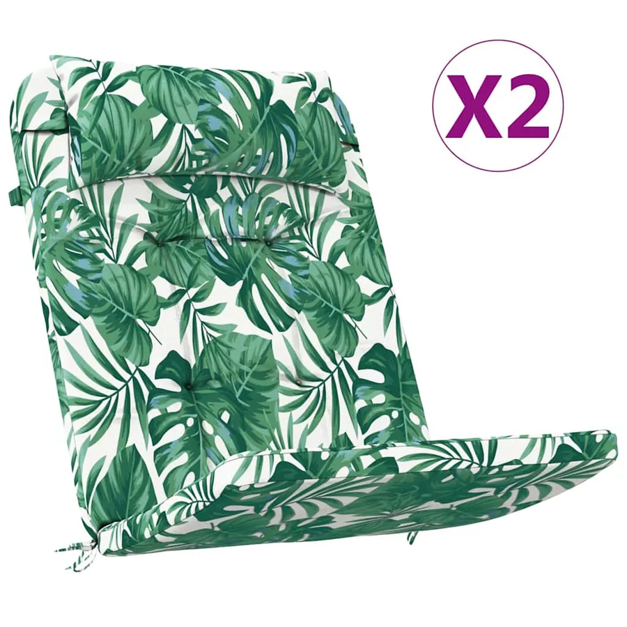 Coussins de chaise Feuille 2 pcs Motif feuille 58 x 77 x 4,5 cm - 2