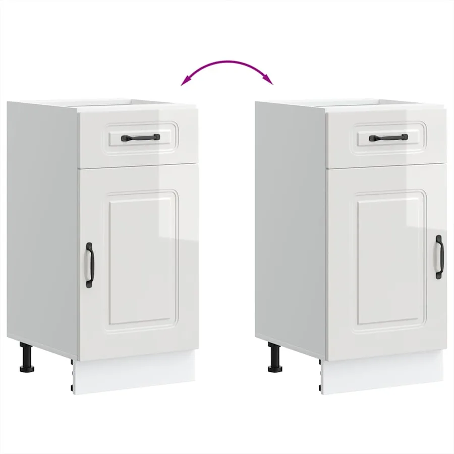 Armoire de cuisine Kalmar blanc brillant bois ingénierie - 8