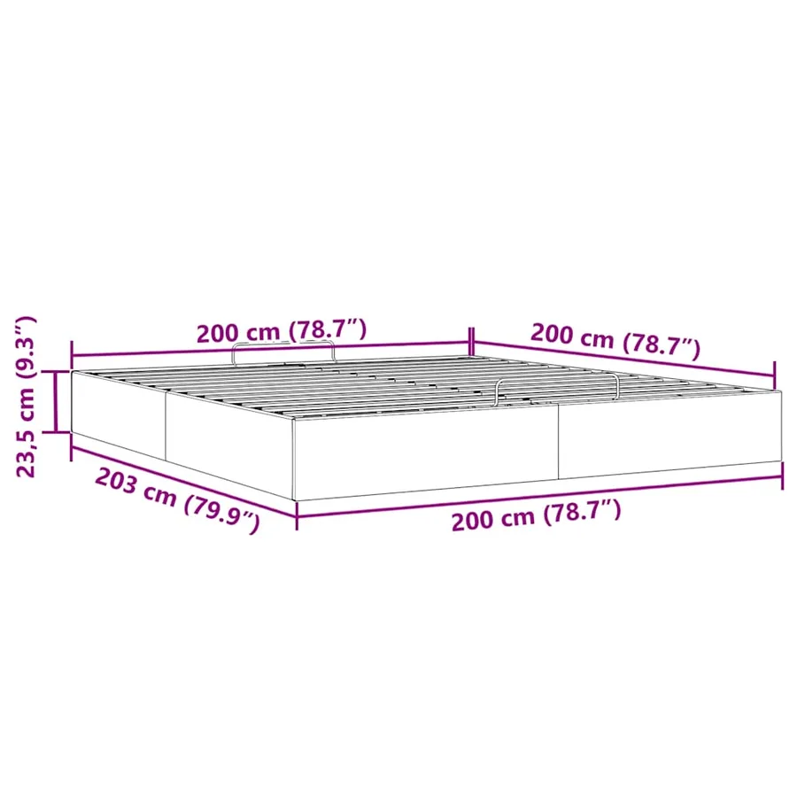 Cadre de lit ottoman sans matelas crème 200x200 cm tissu - 14