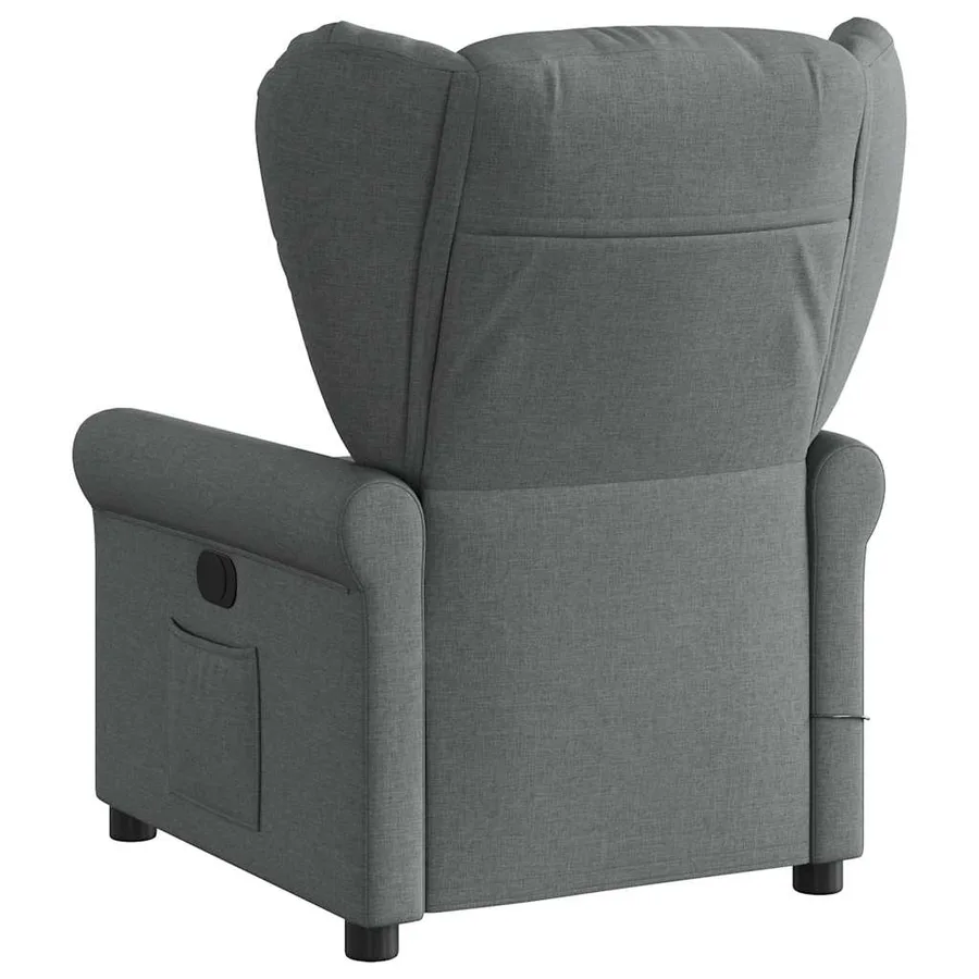 Fauteuil inclinable de massage en tissu gris foncé - 5
