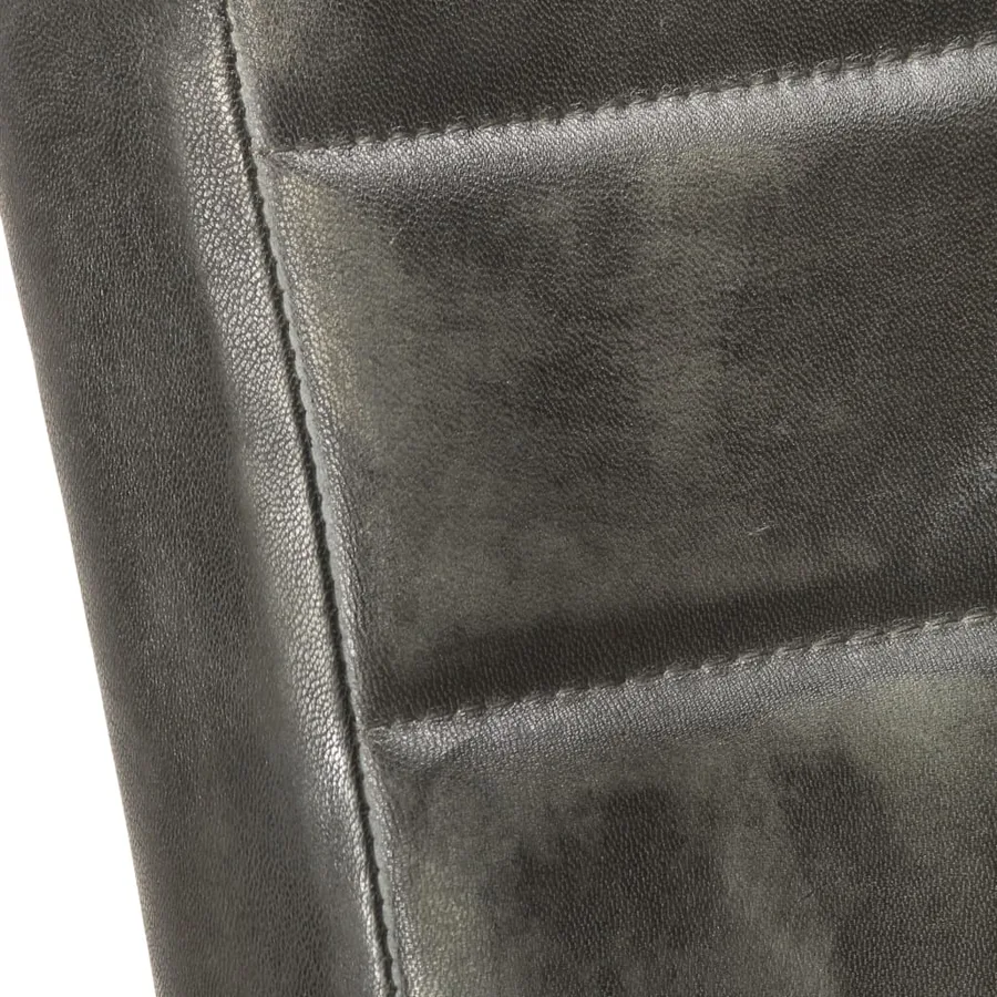 Chaises à manger cantilever lot de 4 gris cuir véritable - 6