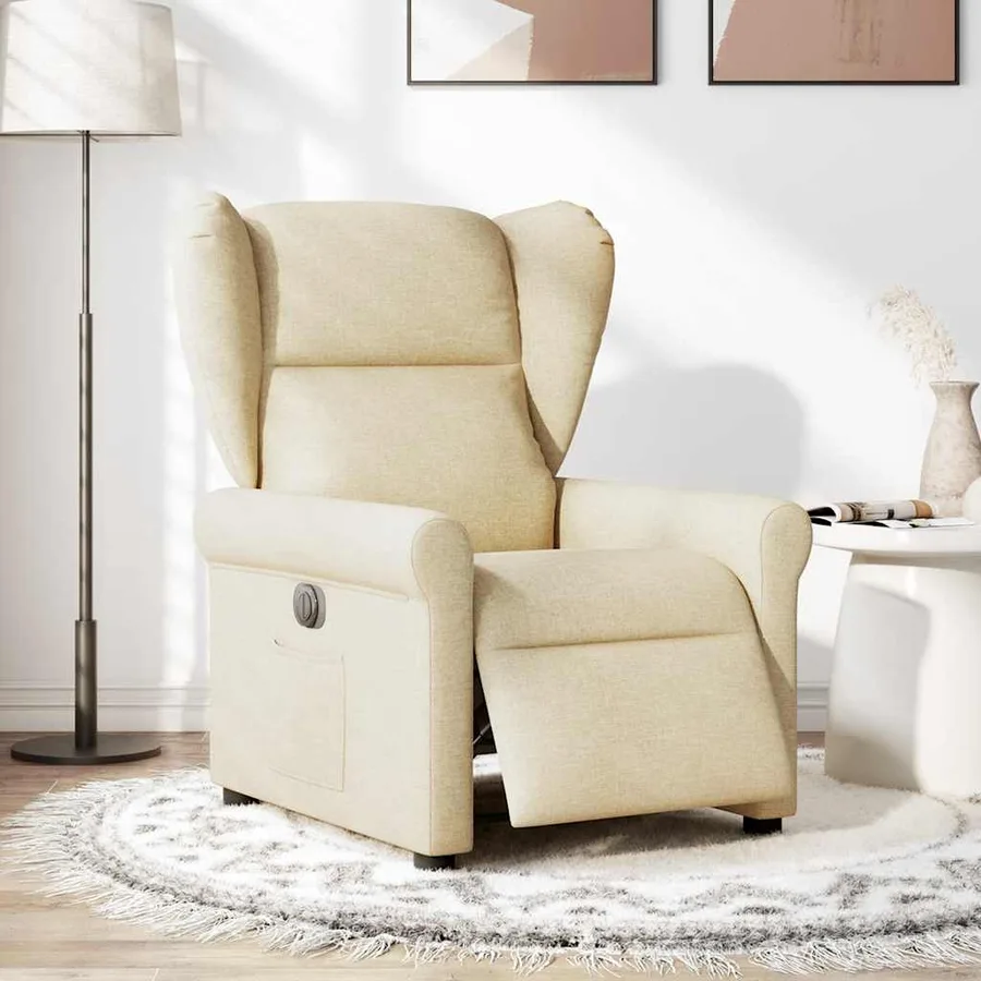 Fauteuil inclinable électrique Crème Tissu - 2