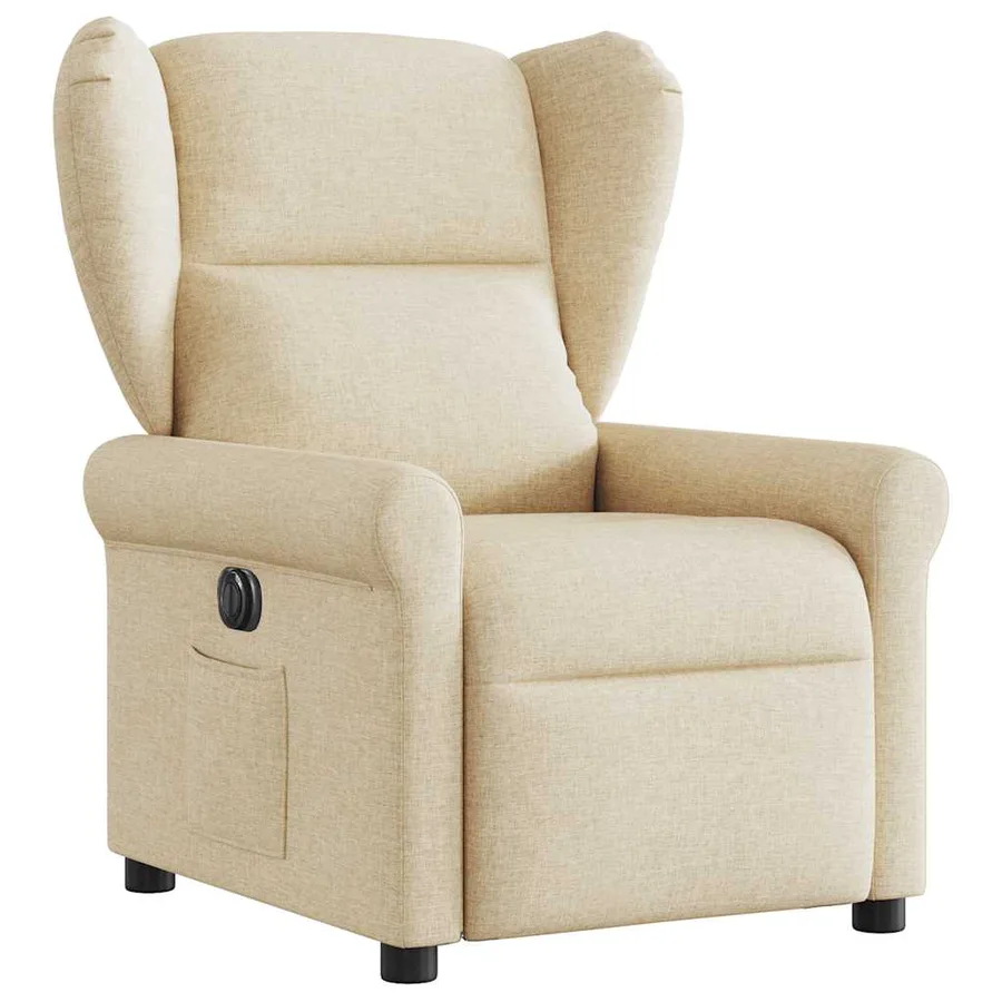 Fauteuil inclinable électrique Crème Tissu - 3