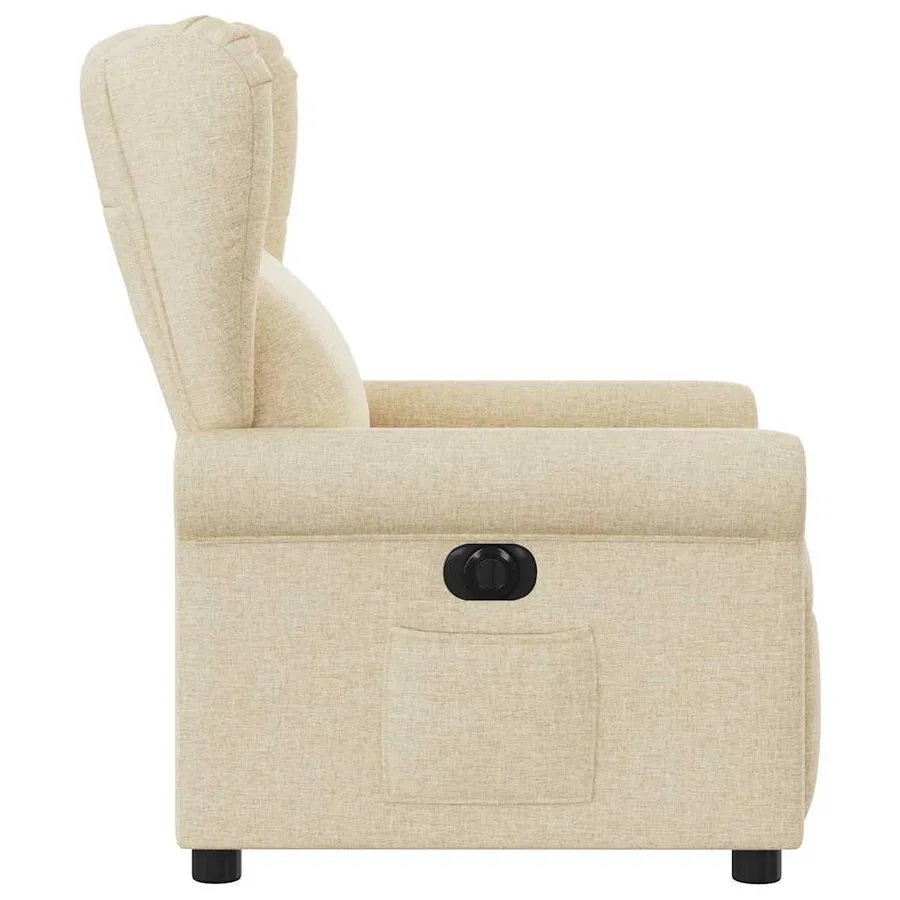 Fauteuil inclinable électrique Crème Tissu - 5
