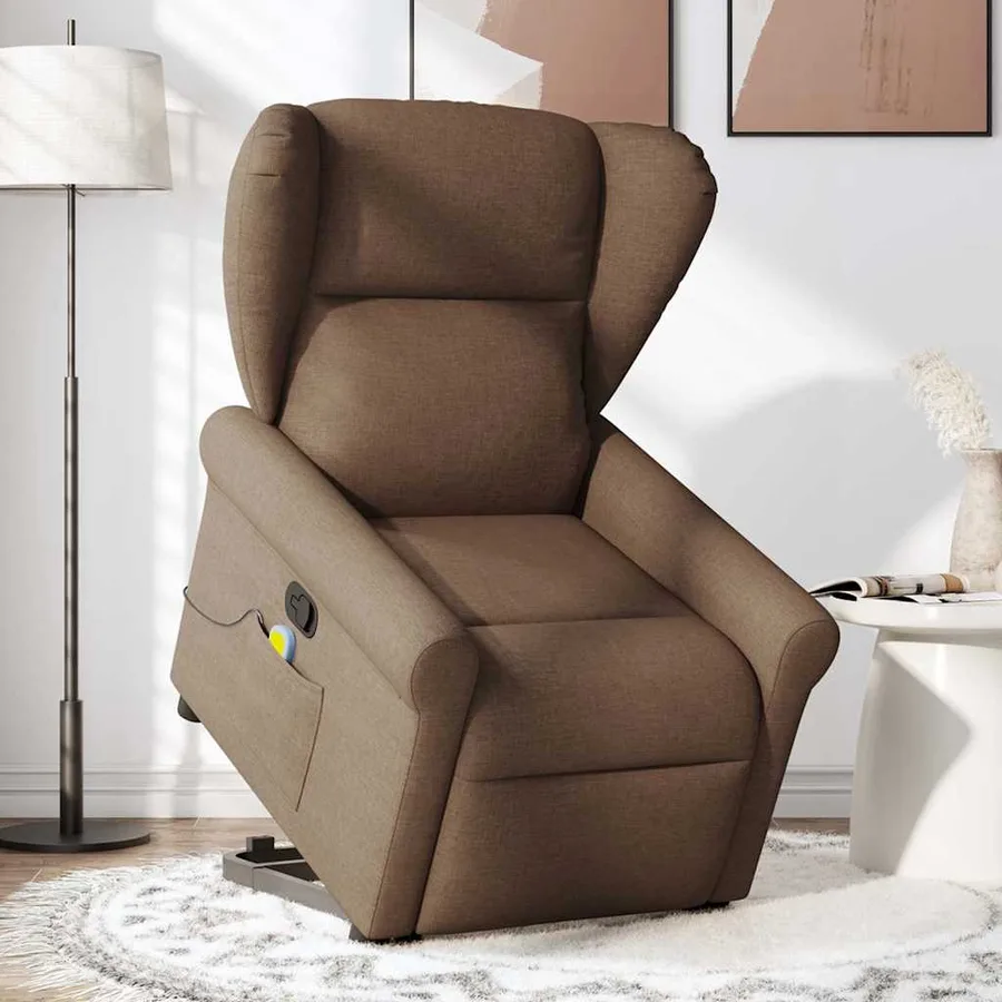 Fauteuil de massage inclinable Marron Tissu - 2
