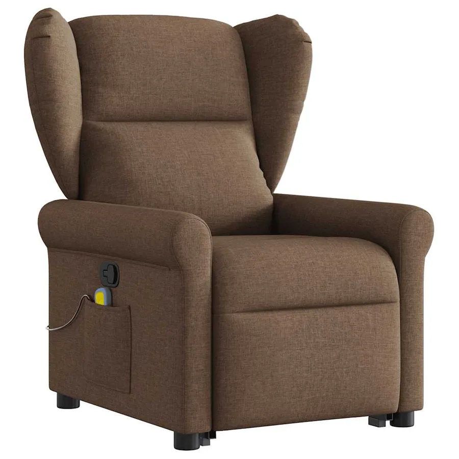 Fauteuil de massage inclinable Marron Tissu - 3