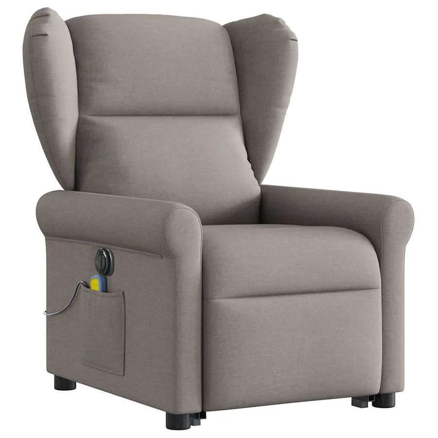 Fauteuil inclinable de massage électrique Taupe Tissu - 3