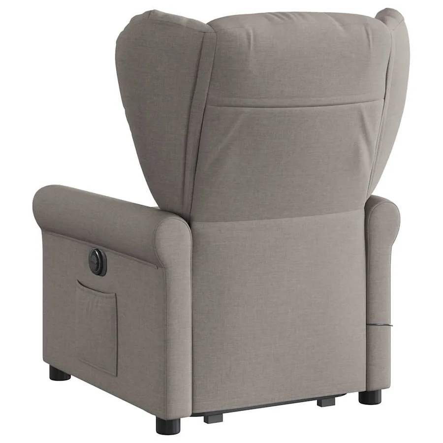Fauteuil inclinable de massage électrique Taupe Tissu - 6