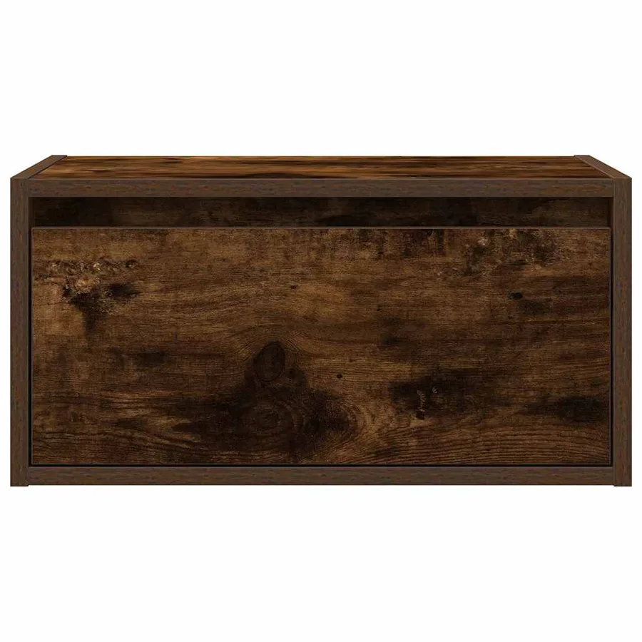 Tables de chevet murales avec lumières LED 2 pcs chêne fumé - 7