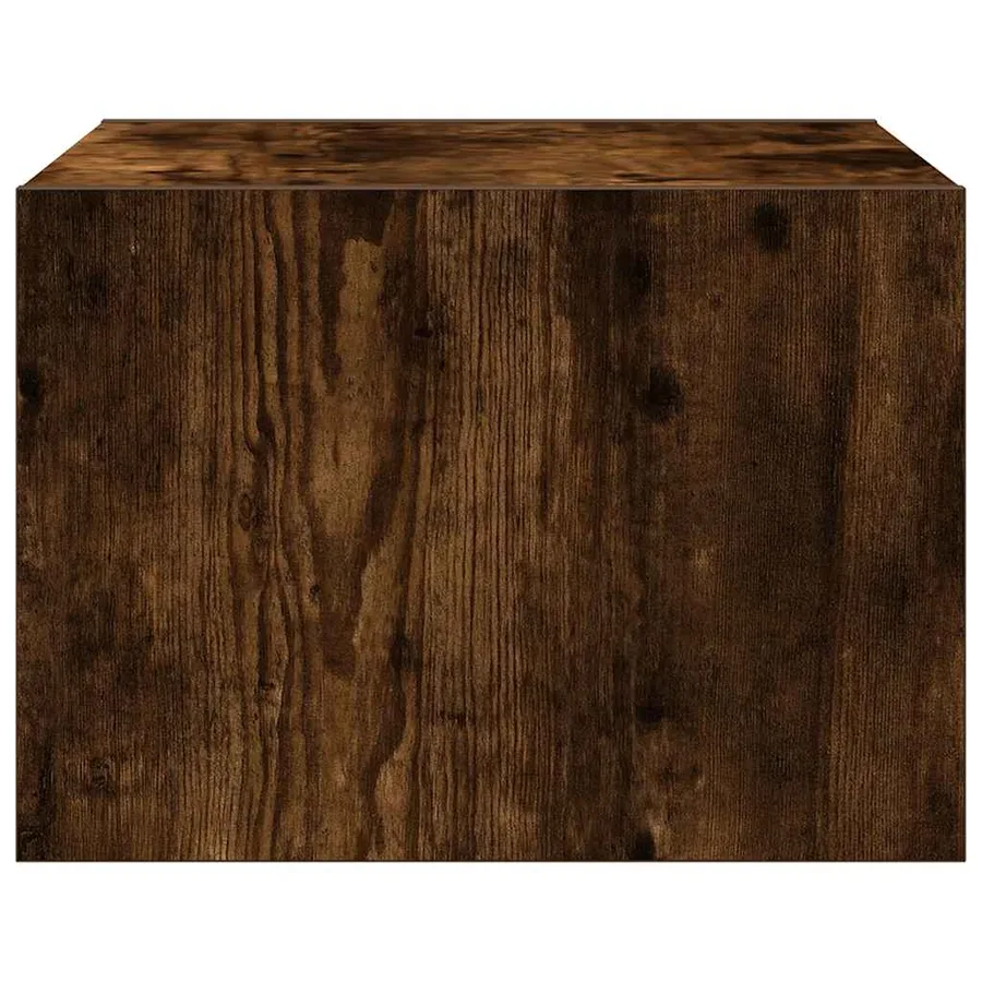 Tables de chevet murales avec lumières LED 2 pcs chêne fumé - 8