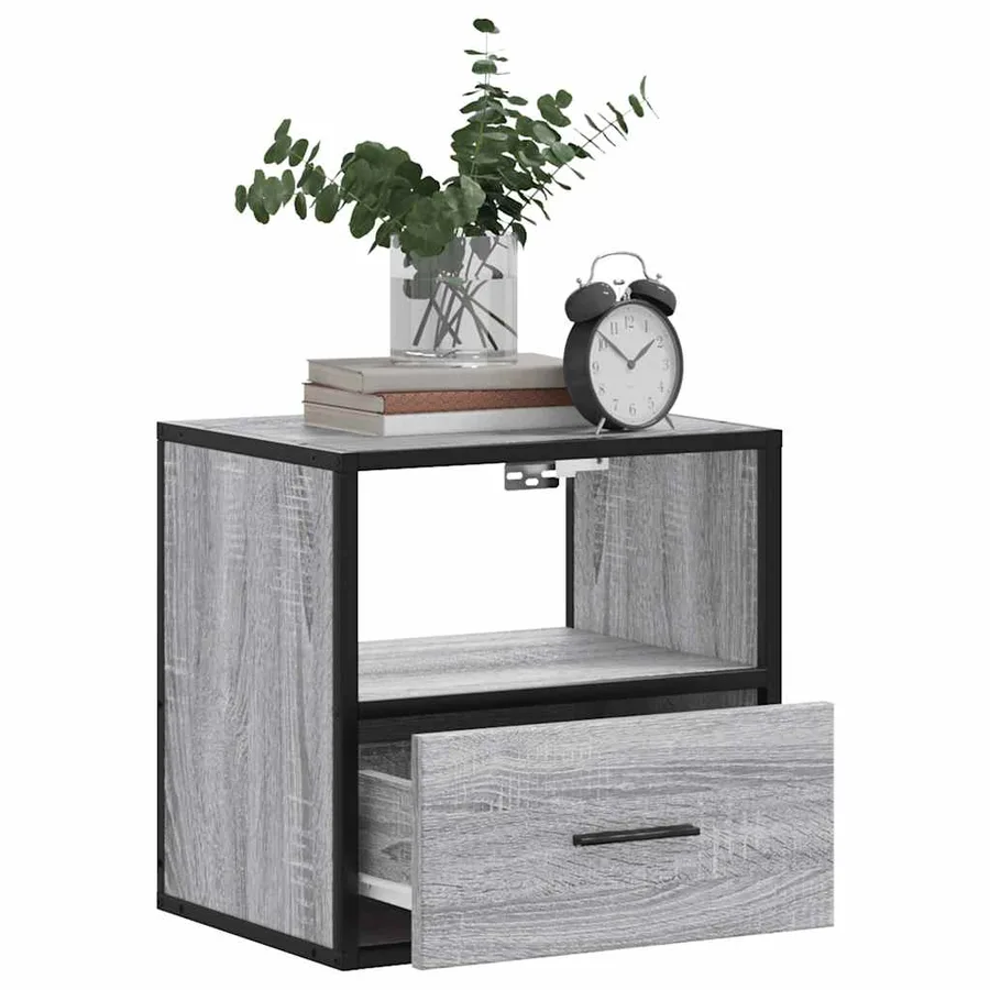 Tables de chevet murales 2 pcs sonoma gris 40x31x39,5 cm - 4