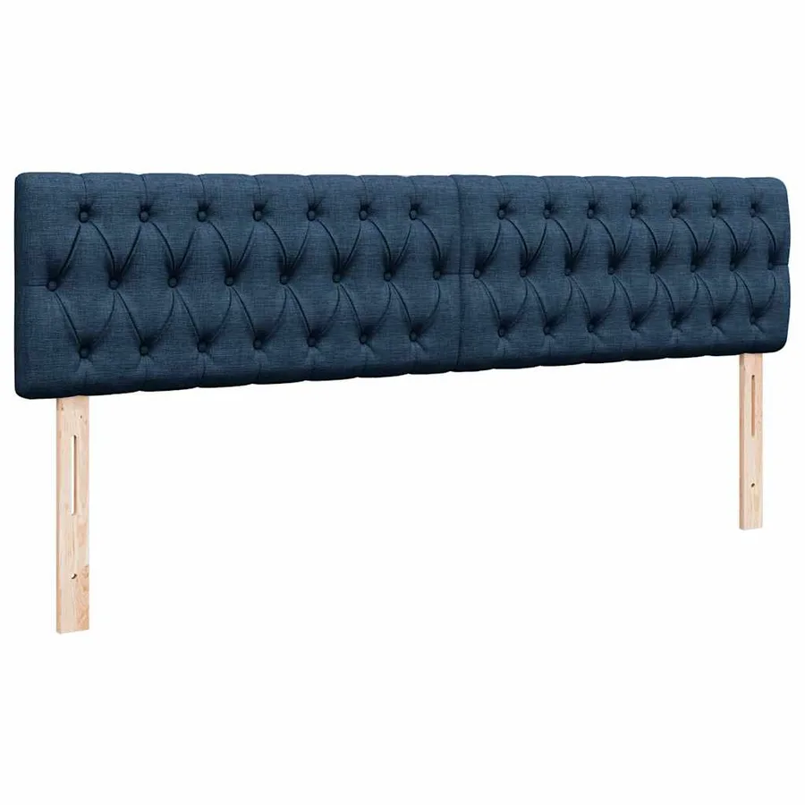 Cadre de lit ottoman avec matelas bleu 160x200 cm tissu - 10