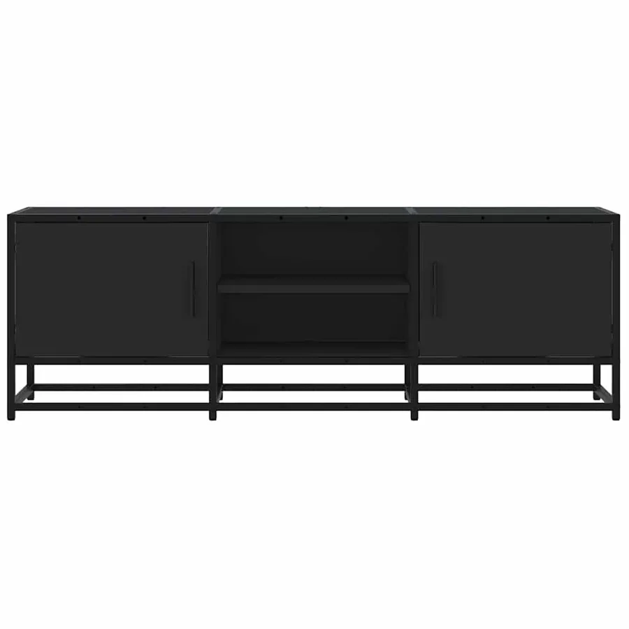 Meuble TV noir 120x35x41 cm bois d'ingénierie et métal - 4