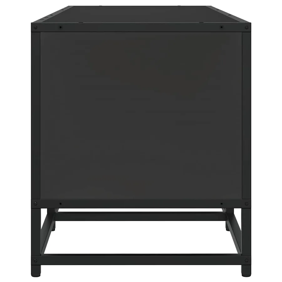 Meuble TV noir 120x35x41 cm bois d'ingénierie et métal - 5