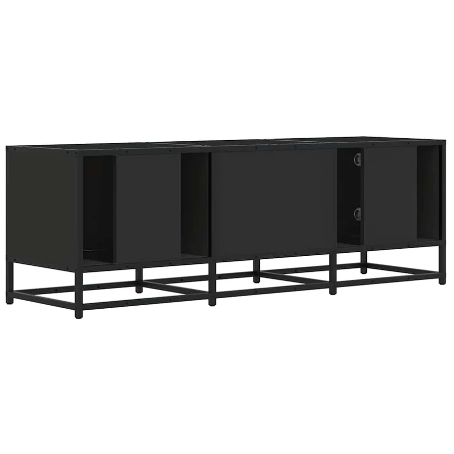 Meuble TV noir 120x35x41 cm bois d'ingénierie et métal - 6