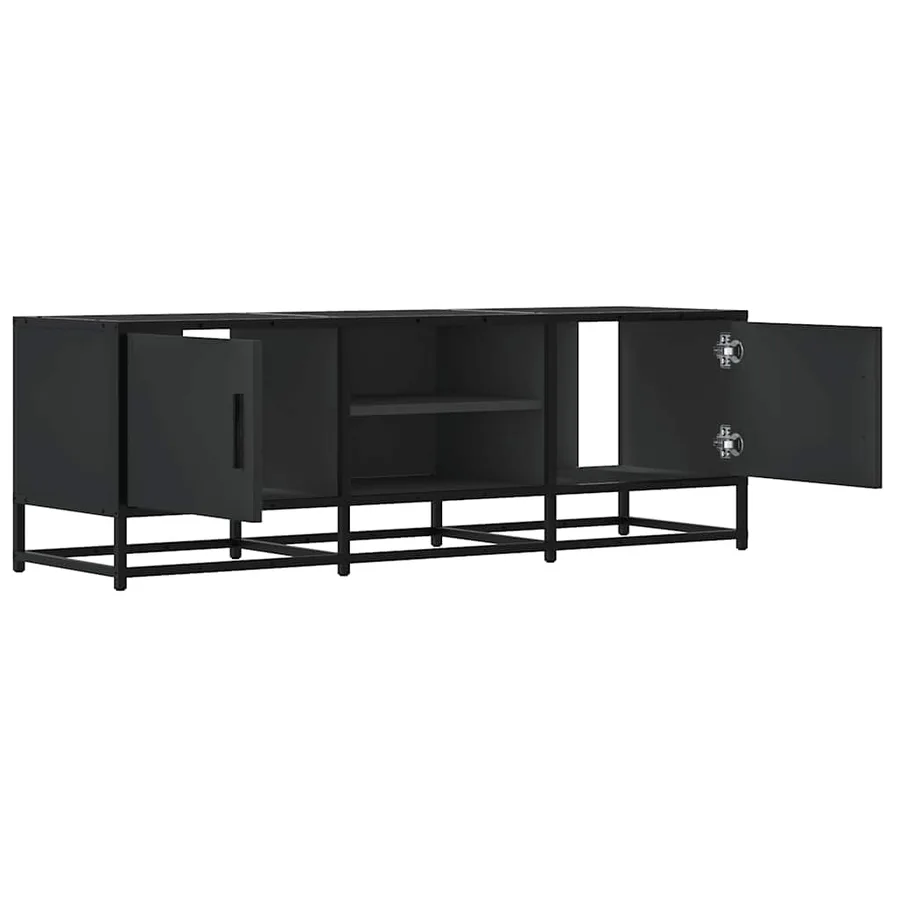 Meuble TV noir 120x35x41 cm bois d'ingénierie et métal - 7