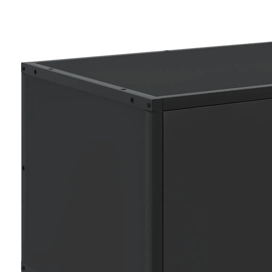 Meuble TV noir 120x35x41 cm bois d'ingénierie et métal - 8