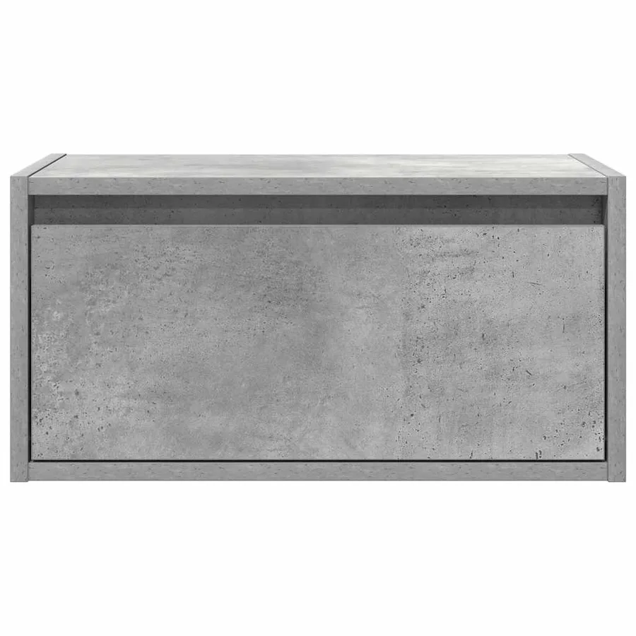 Table de chevet murale avec lumières LED gris béton - 5