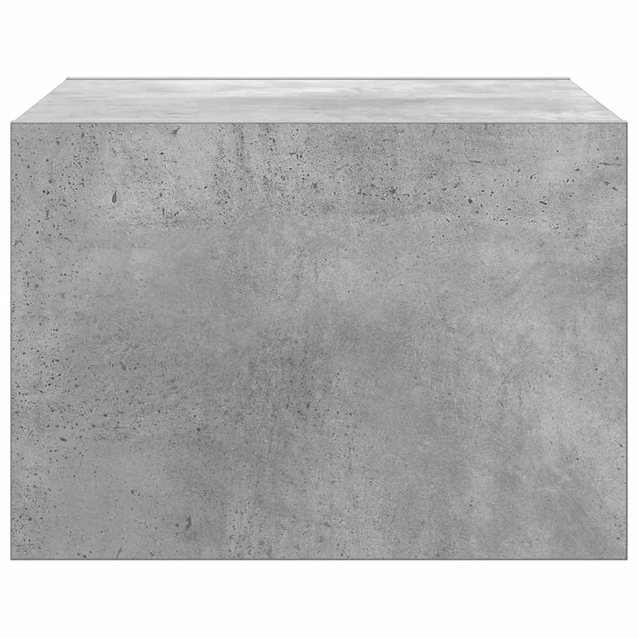 Table de chevet murale avec lumières LED gris béton - 6