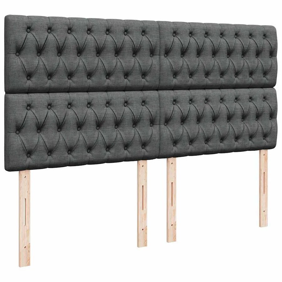 Cadre de lit ottoman avec matelas gris foncé 180x200 cm tissu - 9