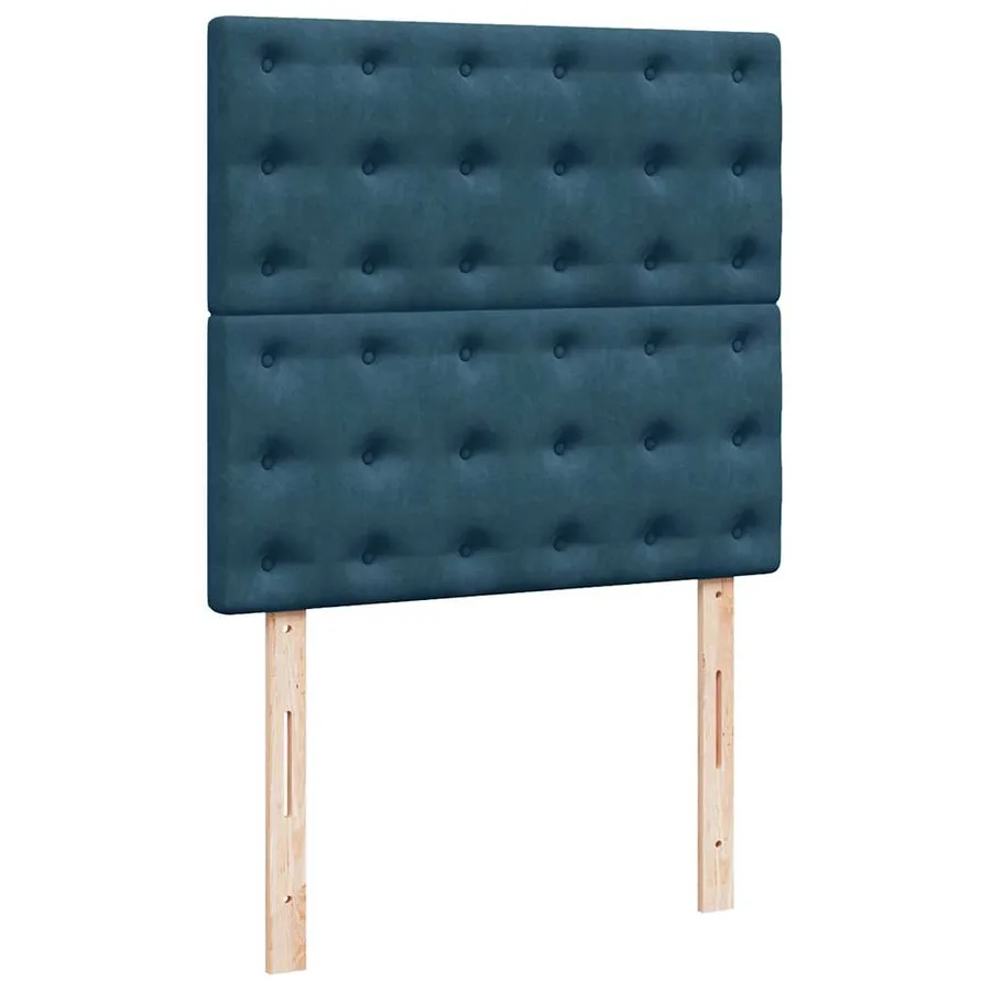 Cadre de lit ottoman avec matelas bleu foncé 200x200 cm velours - 12