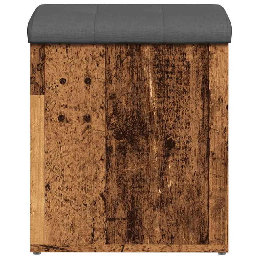 Banc de rangement vieux bois 42x42x45 cm bois d'ingénierie - 5