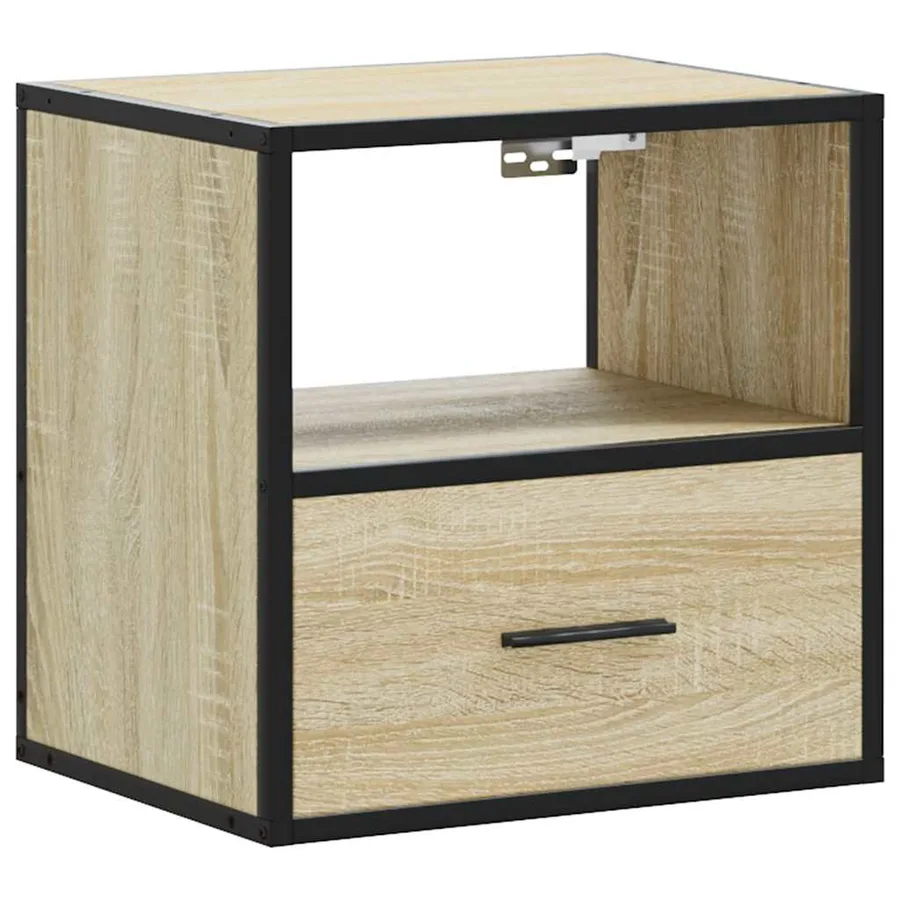 Table de chevet murale chêne sonoma 40x31x39,5 cm - 2