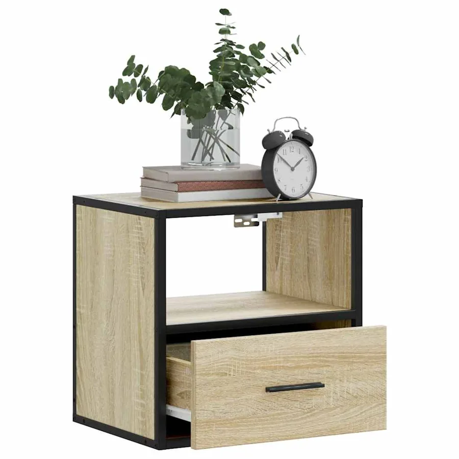 Table de chevet murale chêne sonoma 40x31x39,5 cm - 4