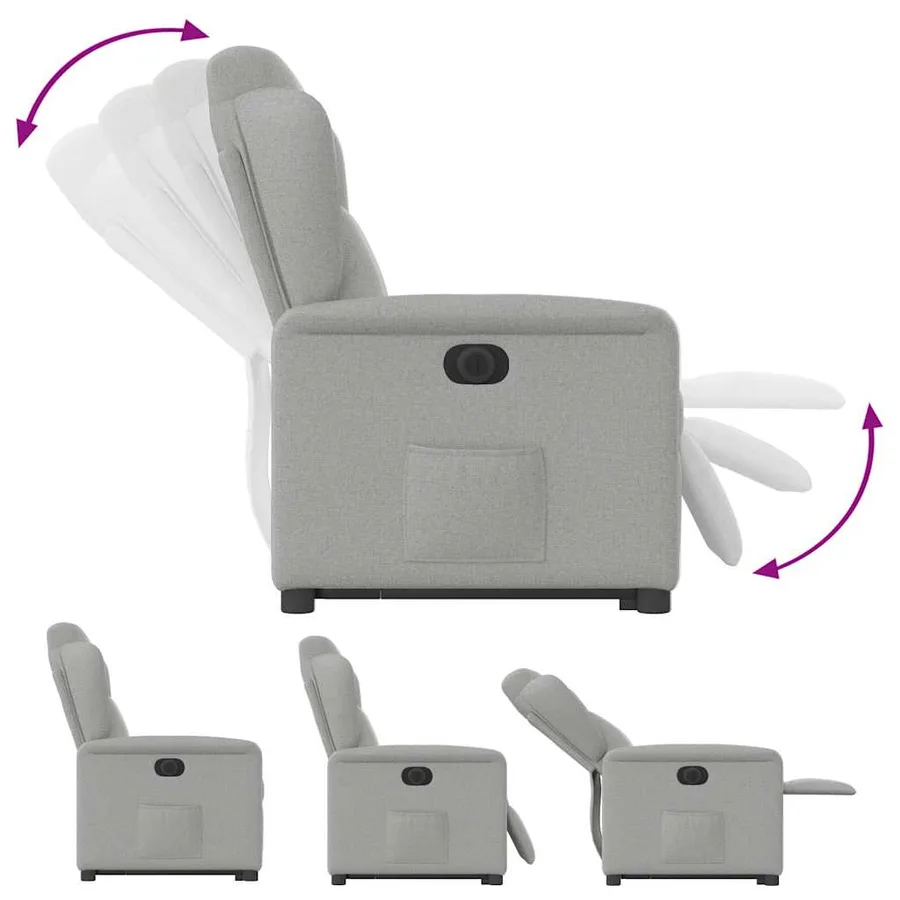 Fauteuil inclinable électrique gris nuage tissu - 10