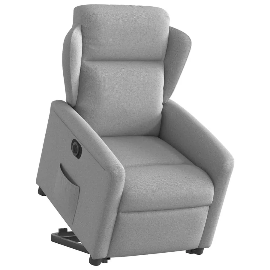 Fauteuil inclinable électrique gris nuage tissu - 3