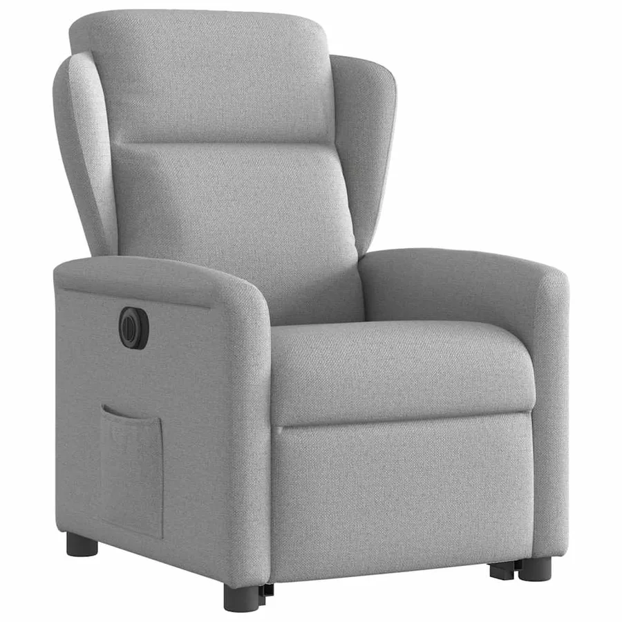Fauteuil inclinable électrique gris nuage tissu - 4