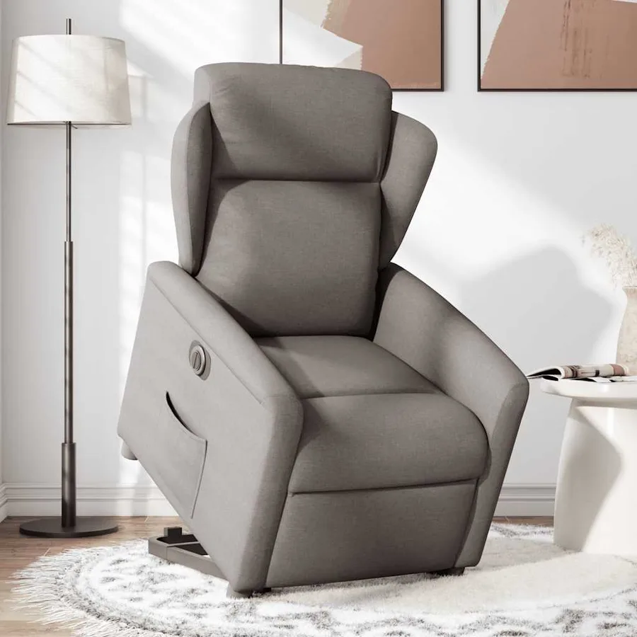 Fauteuil inclinable électrique taupe tissu - 2