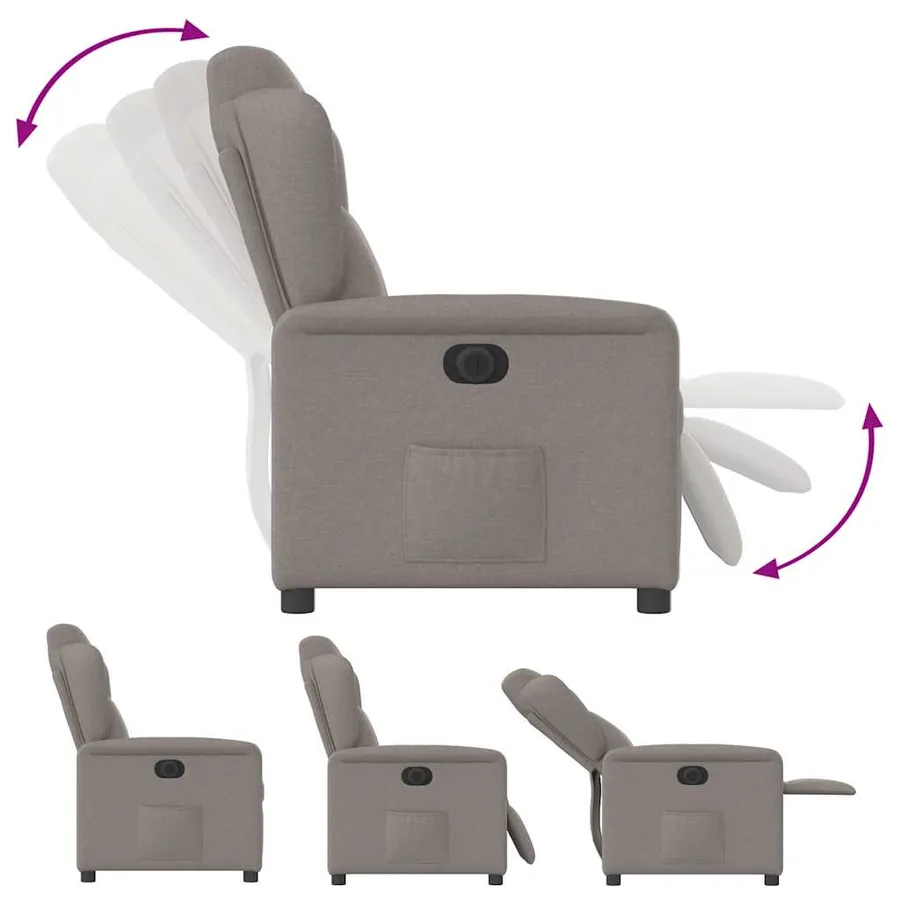 Fauteuil inclinable électrique Taupe Tissu - 9