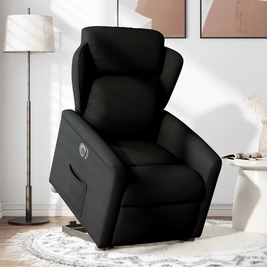 Fauteuil inclinable électrique noir tissu - 2