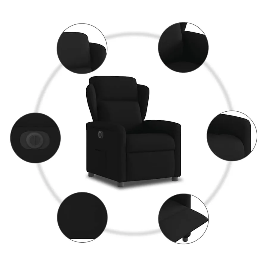 Fauteuil inclinable électrique Noir Tissu - 10