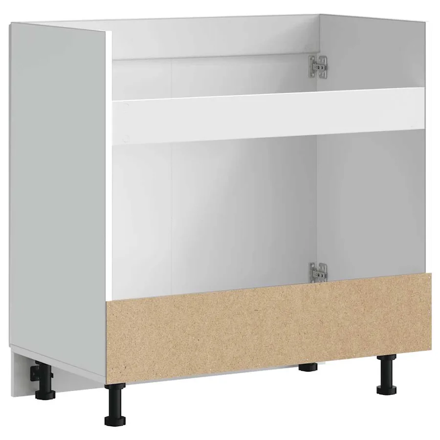 Meuble de base de lavabo Lucca blanc brillant bois ingénierie - 7