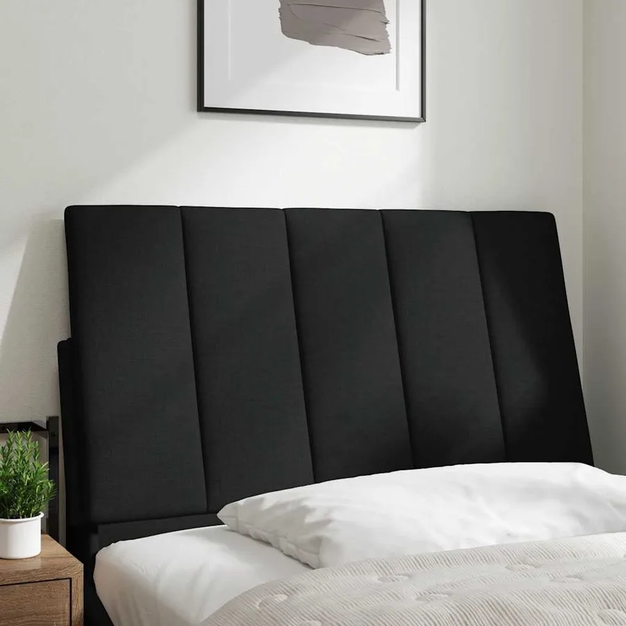 Coussin de tête de lit Hanko noir 80 cm tissu - 2