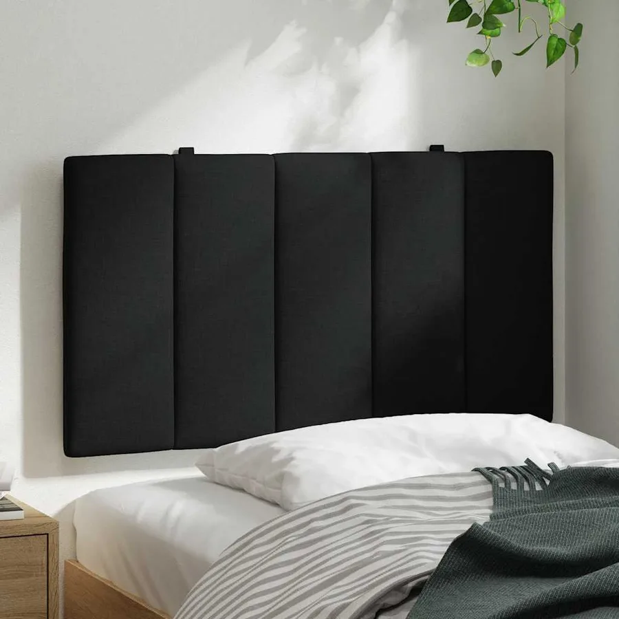 Coussin de tête de lit Hanko noir 80 cm tissu - 3