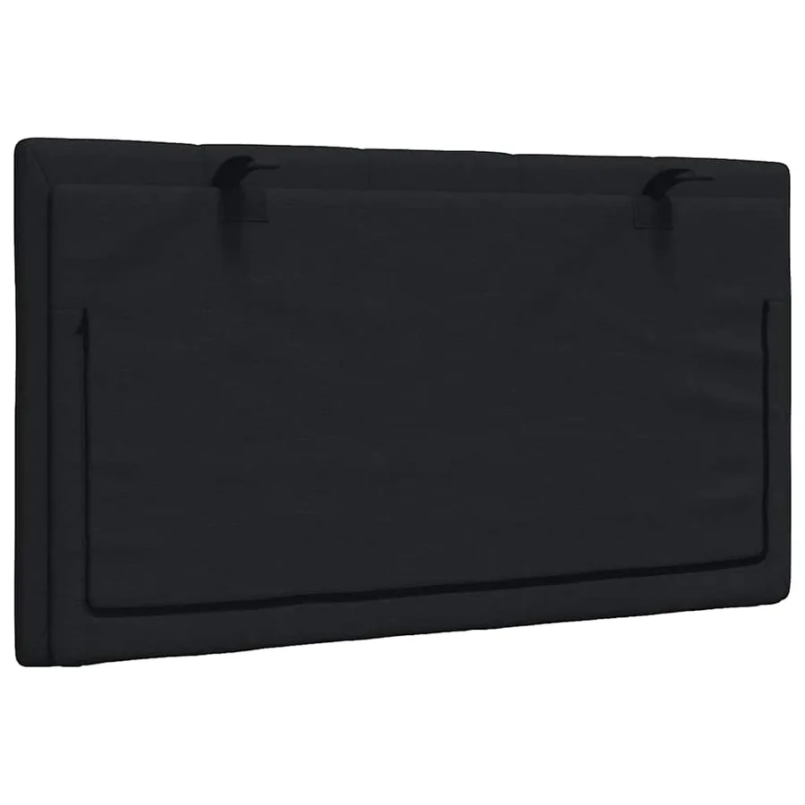 Coussin de tête de lit Hanko noir 80 cm tissu - 6